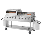 60 in. 8-Burner Commercial Outdoor Propane Gas Grill with 30 in. Griddle and 30 in. Pizza Oven in Stainless-Steel, ETL Listed (CGKIT6-G30P30)